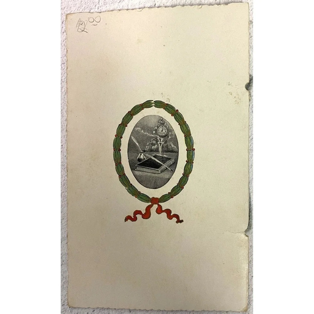 1910 Souvenir Memento Booklet Pioneer School House Embossed Americana Ephemera‎